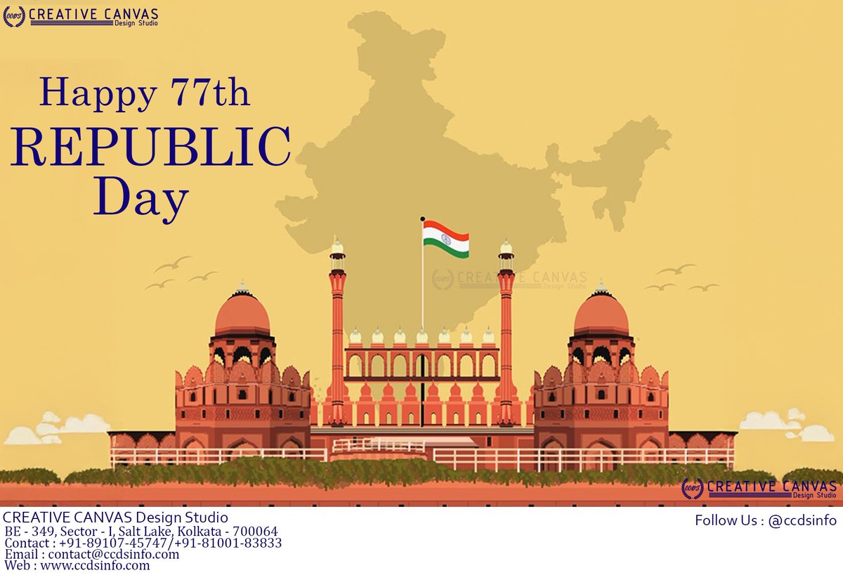 ccdsinfo's tweet photo. Happy 77th Republic Day! 🇮🇳🙏🏻💐

Proud to be An Indian 💪🏻

Jai Hind...
Jai Bharat 💪🏻🇮🇳🇮🇳🇮🇳

Follow Us: @ ccdsinfo 
Web: https://t.co/eMYP5zvC4E

#RepublicDay2026 #RepublicDay #ɪɴᴅɪᴀɴʀᴇᴘᴜʙʟɪᴄᴅᴀʏ #77thRepublicDay #JaiHind #JaiBharat #creativecanvasdesignstudio #CCDS https://t.co/1KhB1EPfn2