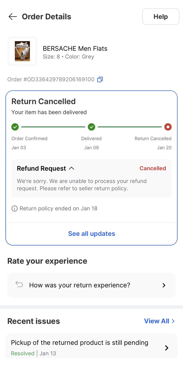 vidhyananth555's tweet image. This is the SECOND time my return was delayed by the platform and then auto-cancelled, leading to refund rejection.
Customers shouldn’t be punished for platform delays.
This is unacceptable.
@Flipkart 
#ReturnCancelled #RefundIssue #CustomerRights