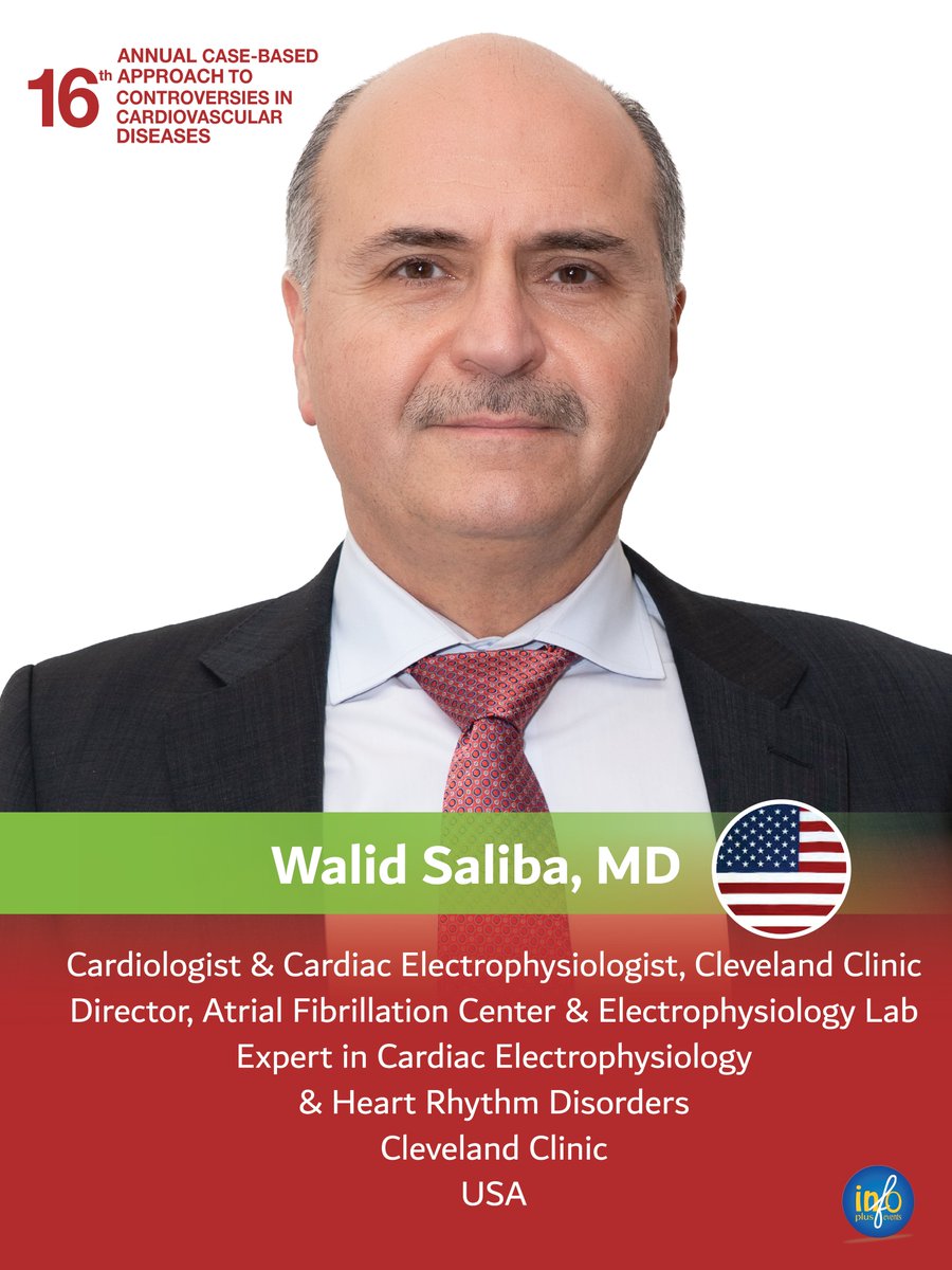 CVConfUAE's tweet photo. Meet our Featured Speaker - Walid Saliba, MD
| Cleveland Clinic | USA

Check out the AGEDNA: https://t.co/X6pB1XpDyg
Register now and learn from the best @ https://t.co/zFSUfYxlti

#CVUAE2026 #ClevelandClinice #FeaturedSpeaker #CardiologyConference #HeartHealth #IPEevents https://t.co/Jk9kIgI86k
