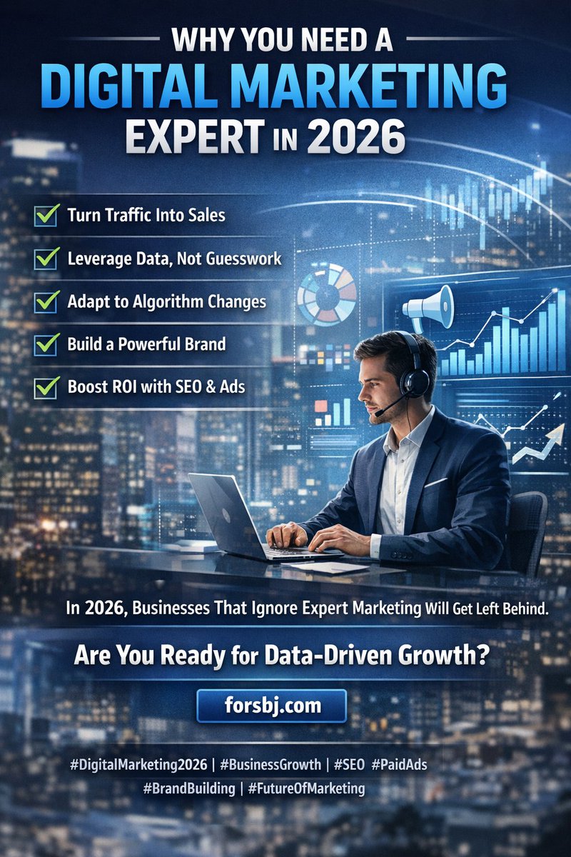 _FORSBJ_'s tweet photo. 🚀 2026 is here! If your business isn’t using a digital marketing expert, you’re leaving money on the table. 📉
Turn clicks into sales, data into strategy, and growth into reality.
🌐 https://t.co/wobsEAzATw
#DigitalMarketing2026 #BusinessGrowth #SEO #PaidAds https://t.co/O1yEkPvFuE