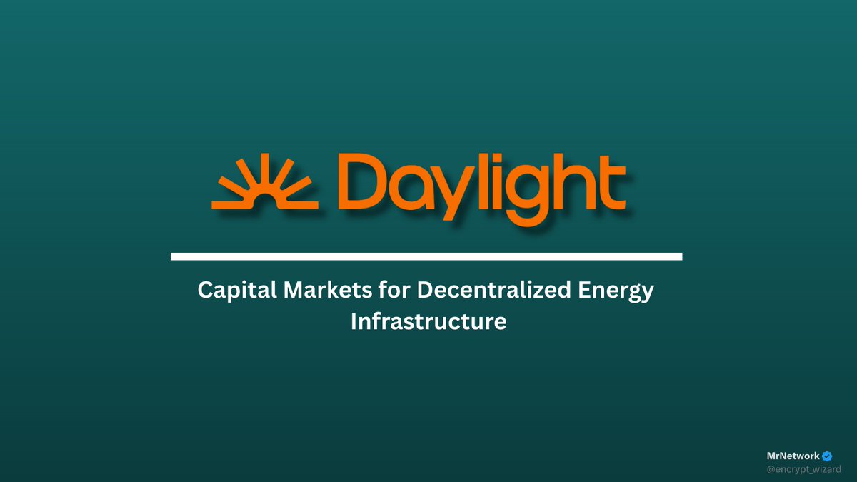 𝗶𝗻𝘁𝗿𝗼𝗱𝘂𝗰𝗶𝗻𝗴 𝗗𝗮𝘆𝗹𝗶𝗴𝗵𝘁 raised $84m top investors:  coinbase, a16z crypto daylight_energy builds capital markets to scale  decentralized energy by financing distributed electricity generation and  storage infrastructure the infrastructure ...