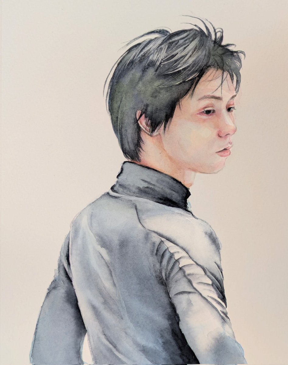 若かりし日の羽生くん。
（能登直さんの写真集より描かせていただきました。）