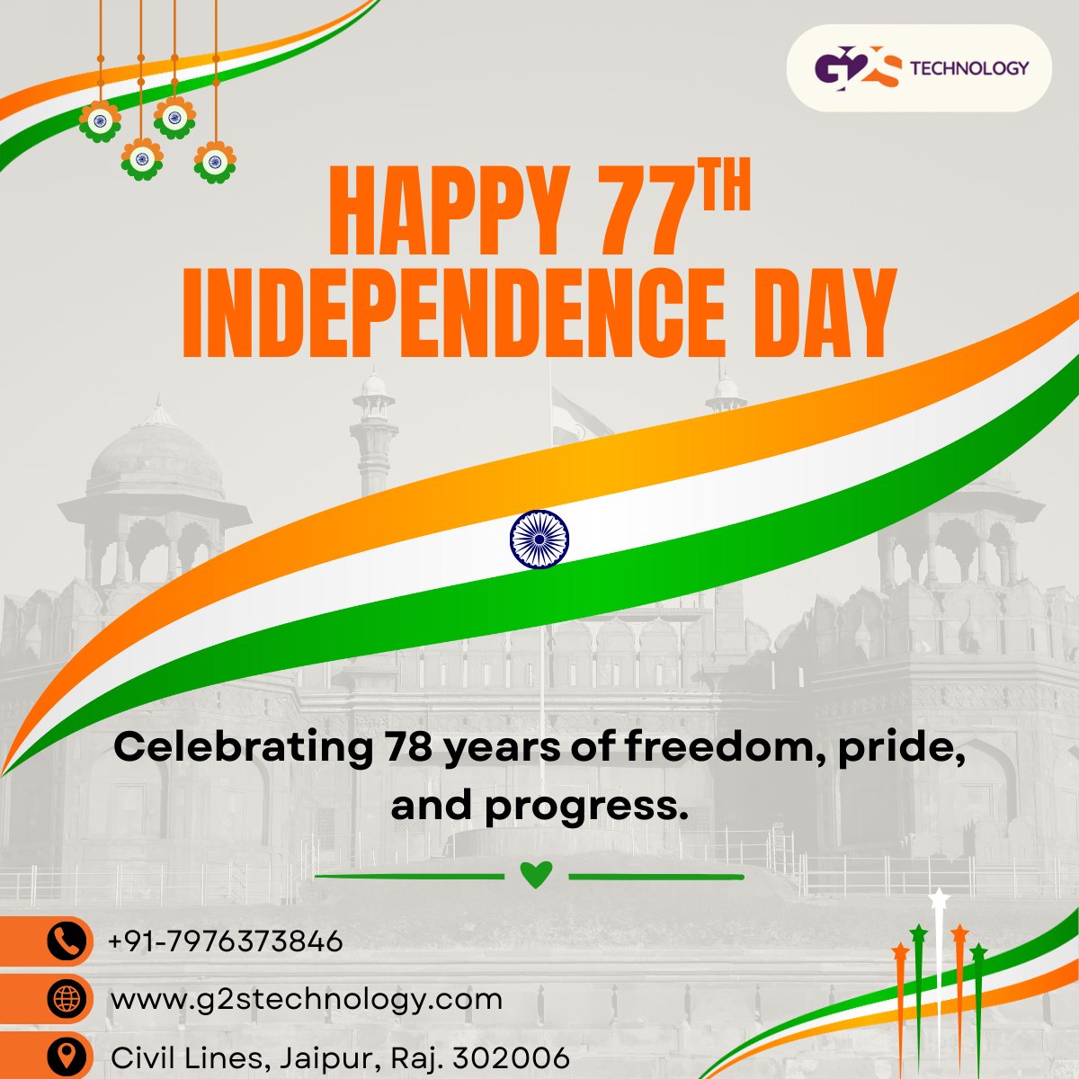 G2sTechnology's tweet photo. Proud to celebrate the spirit of innovation, unity, and freedom that defines our nation.
At @G2sTechnology we remain committed to building digital solutions that empower India’s growth journey.
Happy Republic Day 🇮🇳

#RepublicDay #RepublicDayIndia #ViksitBharat #DigitalIndia https://t.co/wT0YD7ULS0