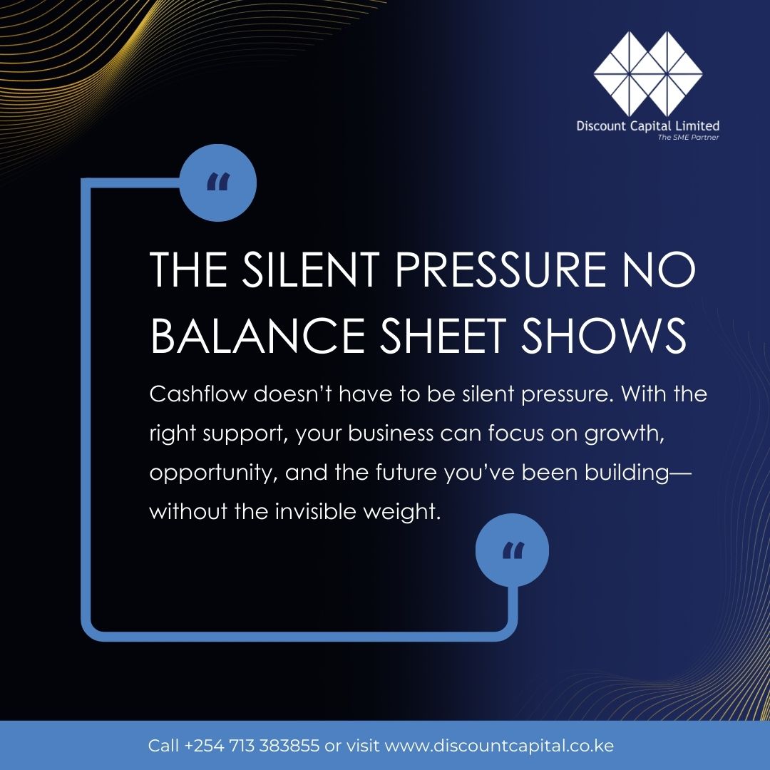 sirmordics's tweet image. Check your business' financing readiness with this tool: discountcapital.co.ke/qualification

#InvoiceDiscounting
#ChequeDiscounting
#LPOFinancing
#BidBonds
#PerformanceBonds
#LettersOfCredit
#ImportDutyFinancing
#ShortTermBusinessloans

📞 +254 713 383 855 | 
✉️ info@discountcapital.co.ke