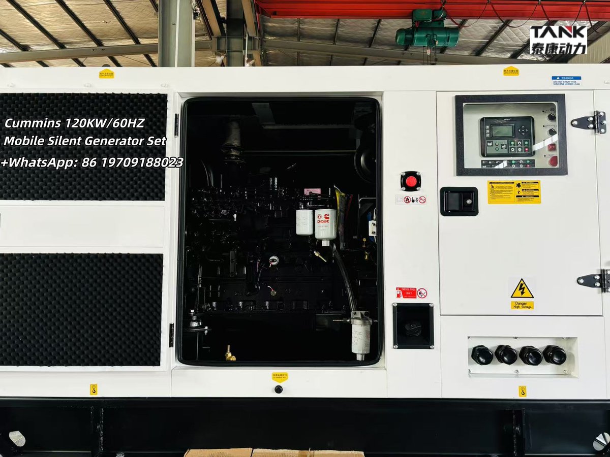 pangyang278427's tweet image. Cummins 120KW/60HZ mobile silent generator set, with low noise for easy portability, suitable for factories, supermarkets, and schools. +WhatsApp: 86 19709188023
#Generator #FactoryDirectSale