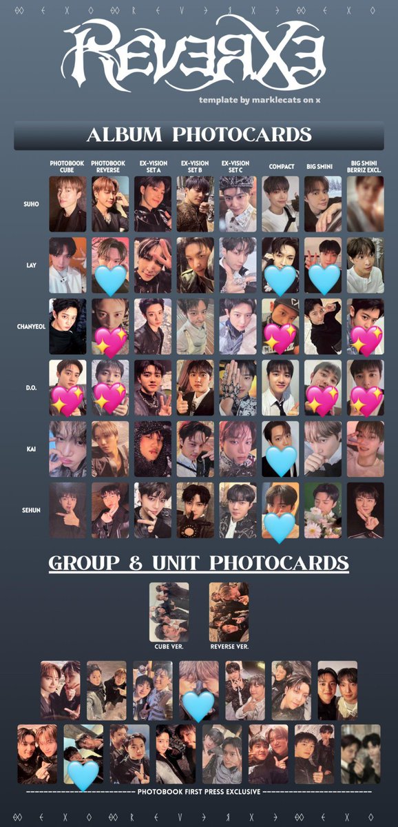sm_p_cy's tweet photo. EXO REVERXE トレカ交換

【譲】画像🩵
        メッセージカード スホ(Cude ver.)、セフン(Reverse ver.)

【求】画像💖(チャニョル、ギョンス)

郵送交換希望です！
よろしくお願いいたします🙇🏻‍♀️ https://t.co/rr4HVTdQum