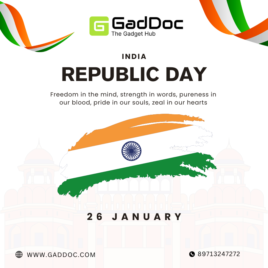 GaddocMarketing's tweet photo. Empowering the Republic through Tech. 🇮🇳💻

Happy 77th Republic Day from all of us at GadDoc! We’re here to keep your digital world running smoothly.

🔗 https://t.co/pEQbtfCTVy📞 89713247272

#RepublicDay #India #GadDoc #TechIndia #RepublicDay2026 #JaiHind https://t.co/TTMAef1NpK