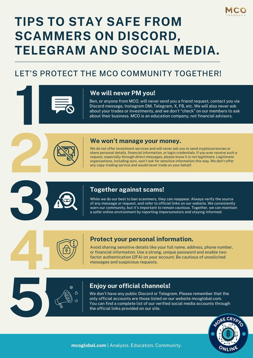 No one from MCO will ever DM you asking for money, wallets, or to engage in  copy trading. If you get such a message, it is 100% a scam. Please help us