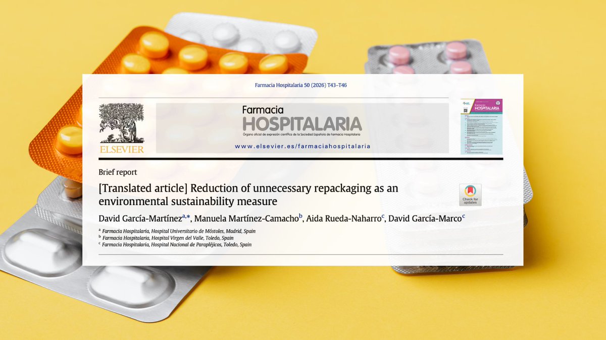 🆕🇬🇧 Reducing unnecessary repackaging as an environmental sustainability  measure #RevistaFarmaciaHospitalaria #HospitalPharmacy 🔗  https://t.co/1LpM41fejp