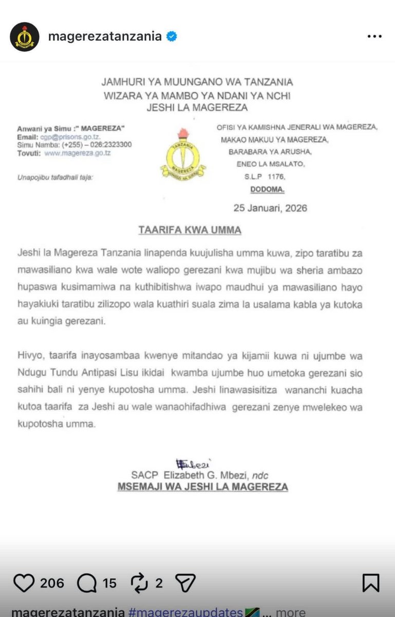 Mwabuk2Boniface's tweet photo. Kwa hiyo kwa akili za Magereza wanaamini kabisa kwamba Ujumbe wa TL unatakiwa kukanushwa?! Ili iweje.
Tatizo hamsomi alama za nyakati nisha wahi kuwaambia Tundu Lissu ni LAW MANIA ..

Pia akiwa ndani anaendelea kuwa Imara ,akiwa nje anaendelea kuwa Imara ,mumejaribu kumuua Mungu akakataa...anaendelea kuwa Imara wakati haiba yenu inaporomoka hovyo mbele ya jamii.

Kama ilivyokuwa kwa Babu yao Farao ndiyo roho ya vijukuu vyake imezidi kuwa ngumu na kaidi mbele za Mungu. 

Eti tunazungumzia maridhiano katikati ya kudhuluma Haki za watu na propaganda zisizojali Uhai wa maelfu ya watanganyika wa hanga wa ukatili wa Oktoba 29.

Mtaendelea hata kukanusha kwamba leo hajaenda chooni kujisaidia na haitasaidia...

HAKI ,UKWELI NA UWAJIBIKAJI VITALIPONYA TAIFA.