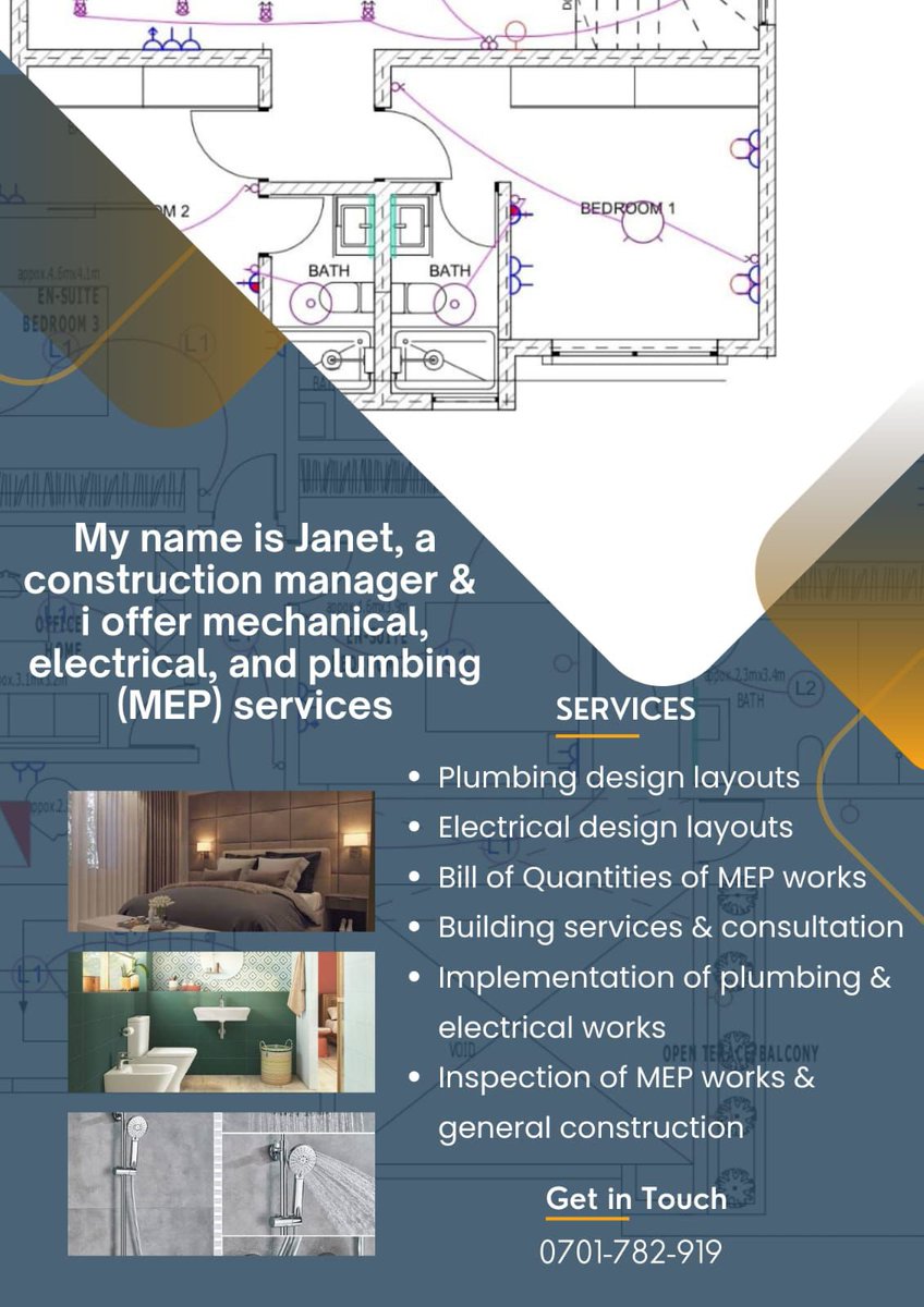 Good morning😃, we have added a new service on top of MEP design, now we do implementation as well. So, if you need MEP designs prepared for your projects or a team to implement please reach out to us via WhatsApp on 0701782919