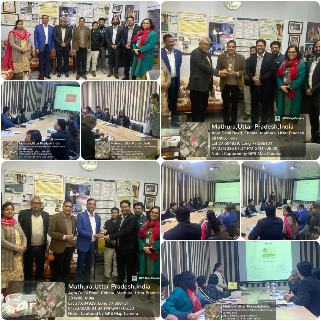 Biotech_GLAU's tweet photo. The Institute Biosafety Committee (IBSC) meeting was successfully conducted by the Department of Biotechnology, GLA University, with participation from DBT &amp; ICMR experts. The meeting reviewed biohazard research proposals and reinforced BSL-2 biosafety compliance. https://t.co/slaeUVpr2I