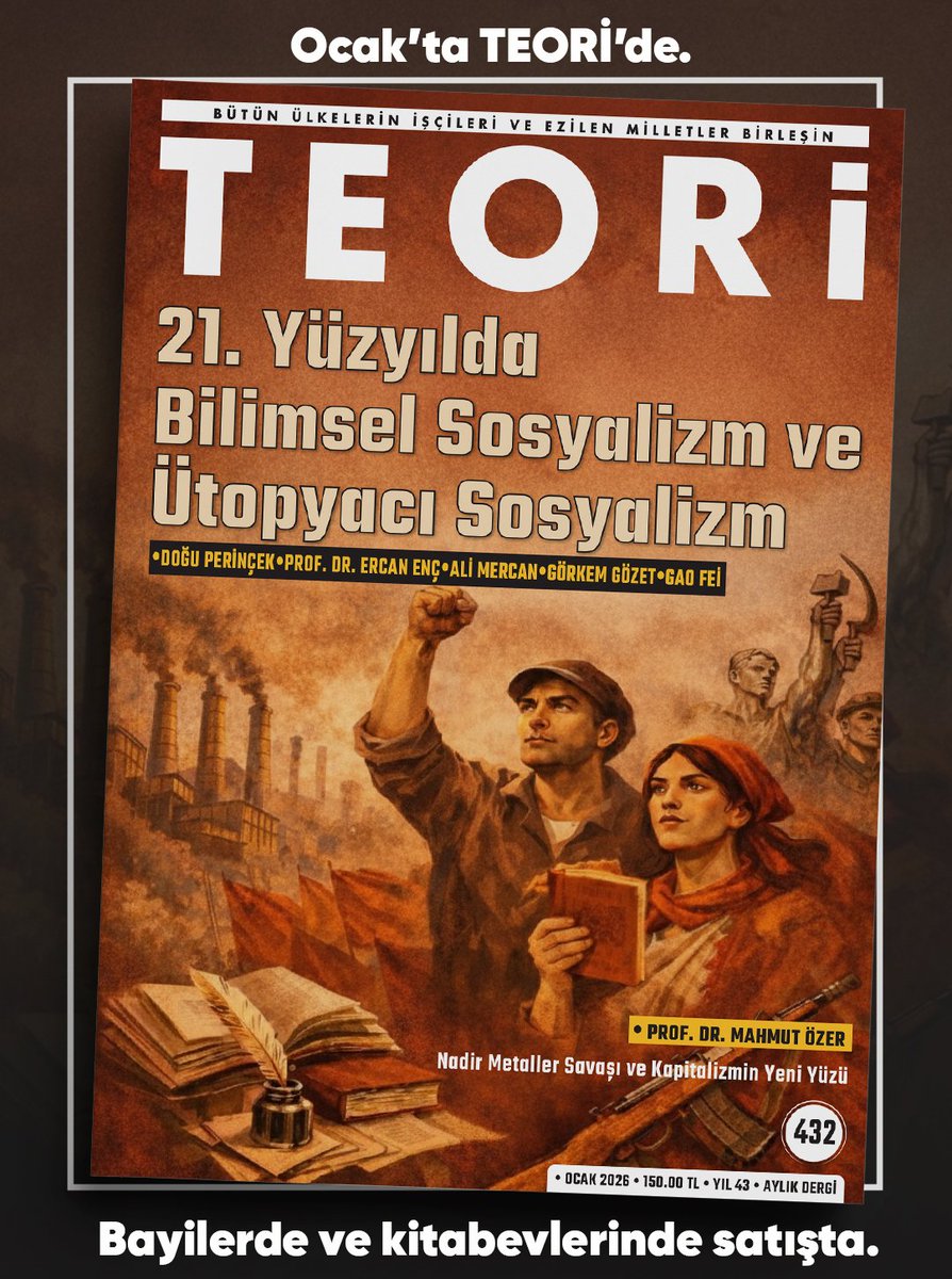 🔴Ocak sayımız için bayilerde son birkaç gün!
•Ocak sayımız D&amp;R, Kitapsan, Mephisto Kitabevi şubeleri, Ankara'da Dost kitabevi ile Çağdaş marketler zincirinde; ve diğer dergi bayilerinde satışta.
🔗 İnternetten sipariş için shopier.com/teoridergisi adresini ziyaret edebilirsiniz.
