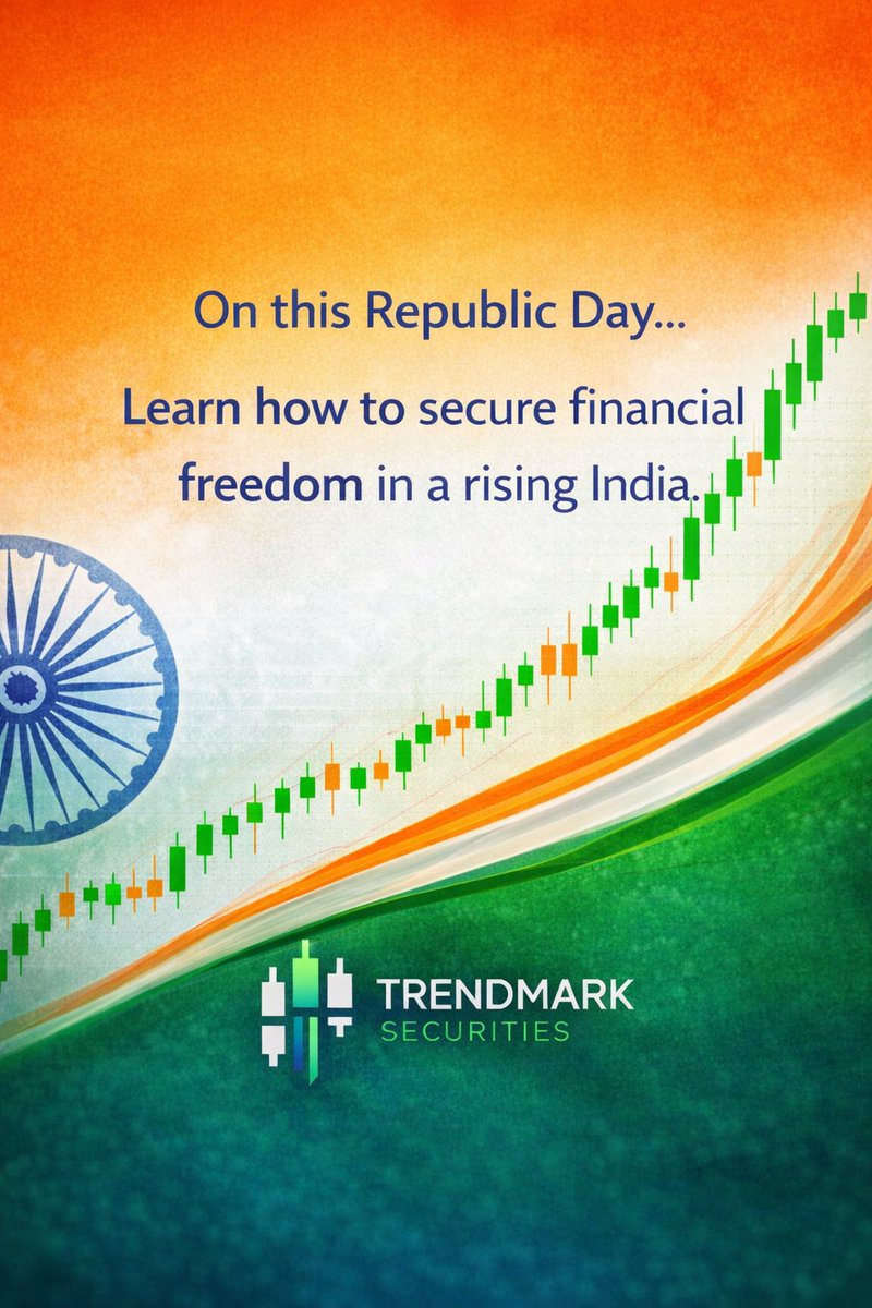 TrendMarkSec's tweet photo. Happy Republic Day ๐ฎ๐ณ
True financial freedom comes from discipline,
not shortcuts.
Risk control > prediction
Process > emotion
Learning > guessing
Jai Hind ๐ฎ๐ณ
#RepublicDay2026
#RepublicDayIndia
#IndianStockMarket
#StockMarketIndia
#TradingDiscipline
#TrendmarkSecurities
#NSEIndia
#BSEIndia