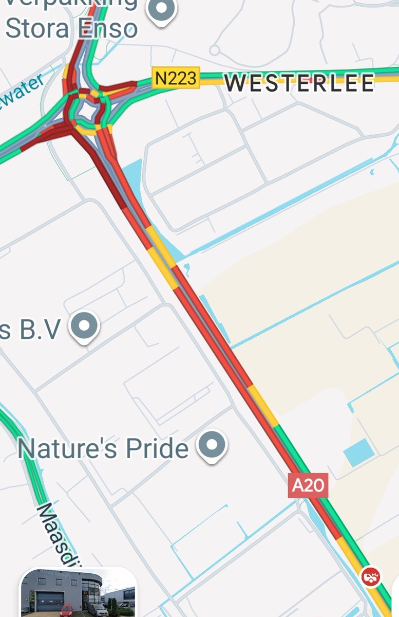 Verkeersopstopping op de A20 bij De Lier/Maasdijk