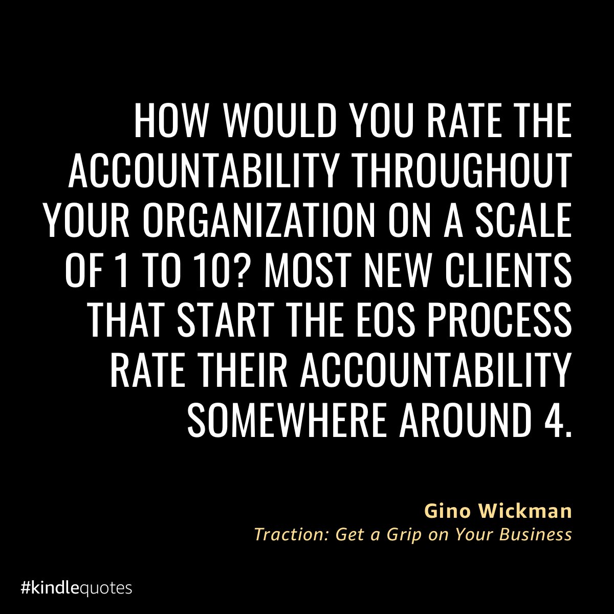 Quality execution and accountability is a stand out feature of high performing organizations. 

Powerful starting point: admitting you might be at a 4/10 and perhaps your biz has been there for most of your leadership life.  a.co/imwAkxb