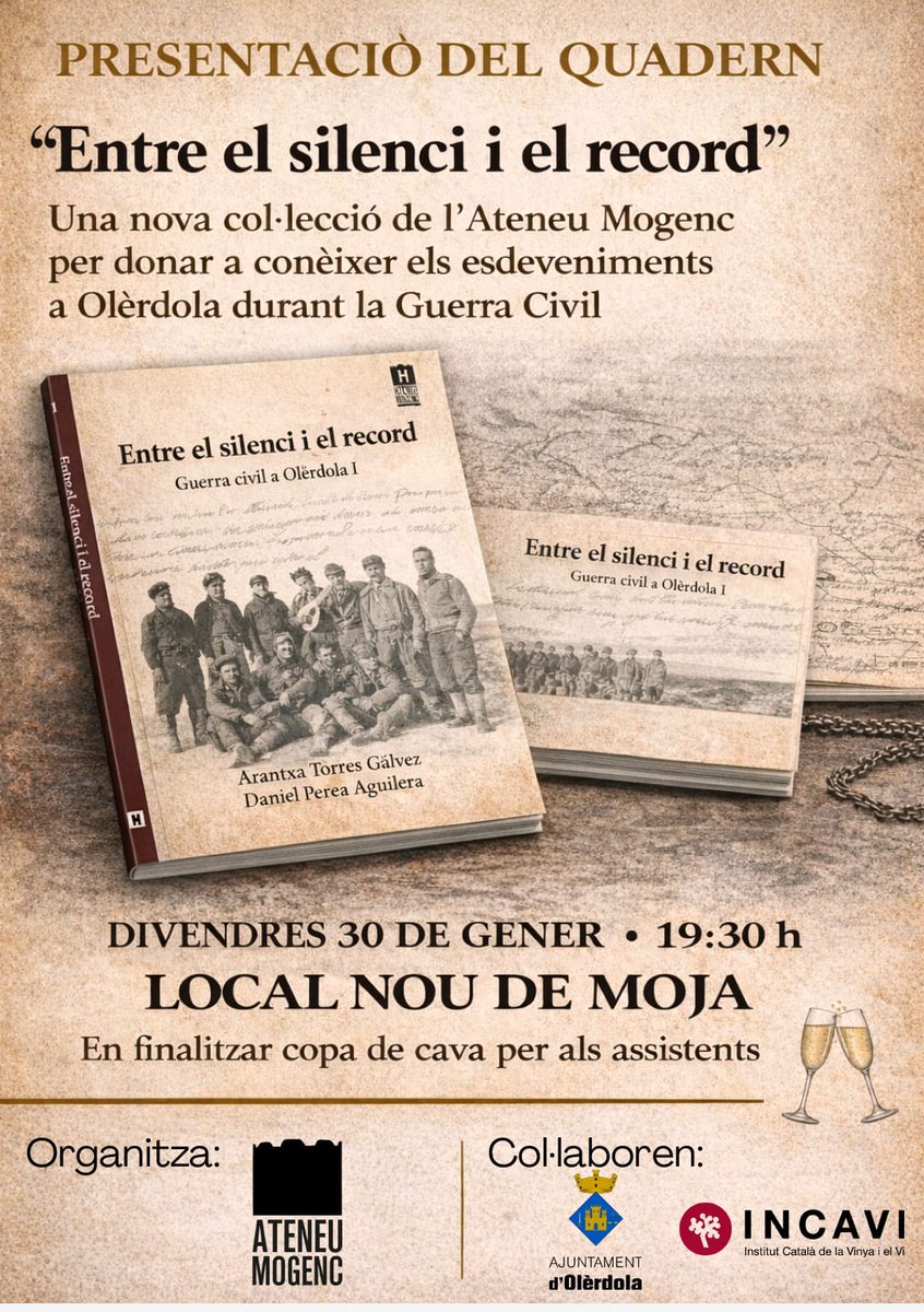 Ens fa molta il.lusió dir-vos que aquest divendres presentem llibre!!! Ens hi acompanyeu??<a href="/elcargolpenedes/">El Cargol</a> <a href="/eixdiari/">Eix Diari</a> <a href="/AjOlerdola/">Comunicació Olèrdola</a> <a href="/el3devuit/">el3devuit</a>