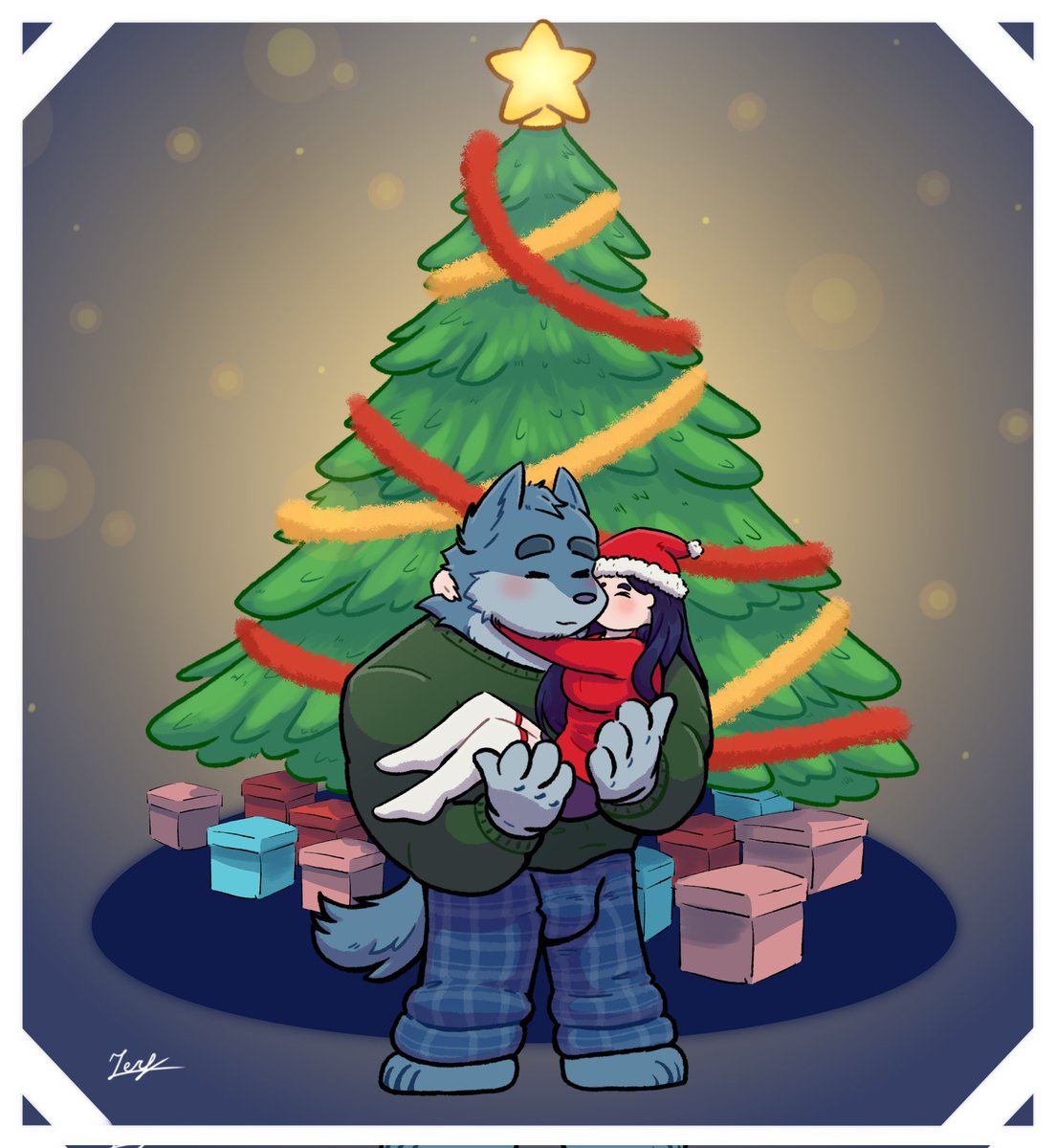 Zein_Corl's tweet photo. 🐺🍑🎄 Happy New Year to all of you! 

I'm sorry that I'm posting art so late, there were reasons for that.

#art #furry #HappyNewYear https://t.co/u2Y4S41ILU