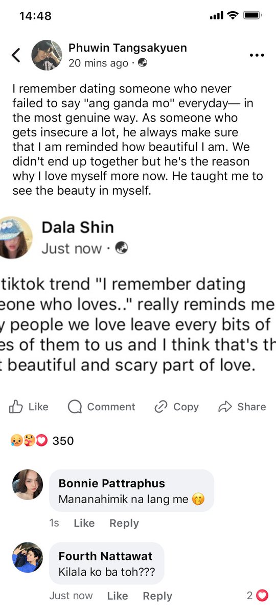 ppwlovrs's tweet photo. a #pondphuwin filo au ;

wherein phuwin joins the tiktok trend "I remember dating someone who loves.." reminding him of his ex boyfriend, pond. https://t.co/Rk8Cf1MOCy