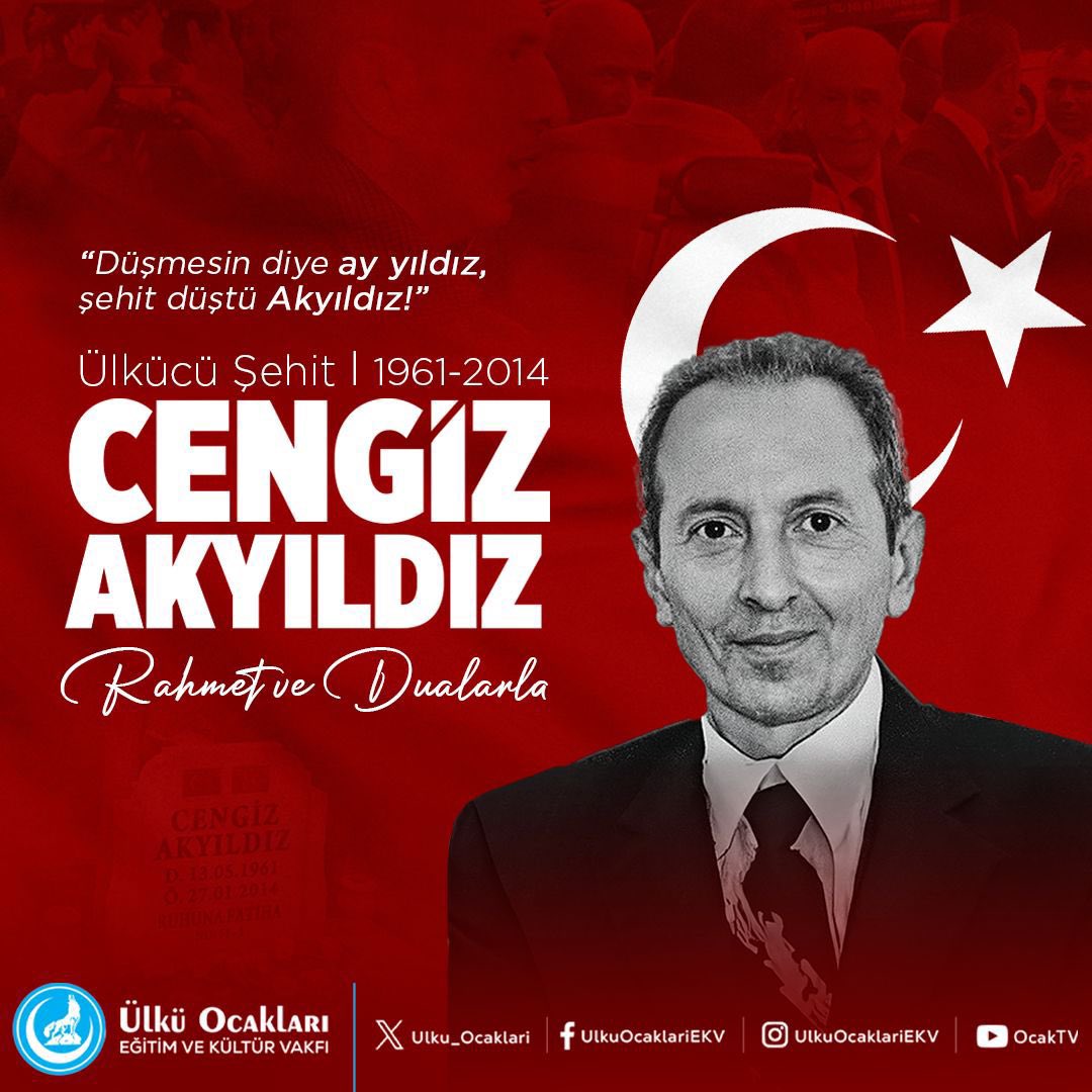 Ülkücü Şehidimiz Yusufiyeli Cengiz AKYILDIZ'ı Şehadetinin Yıl Dönümünde Rahmet, Minnet ve Dualarla Anıyoruz.
Ruhu Şad, Mekanı Cennet Olsun.