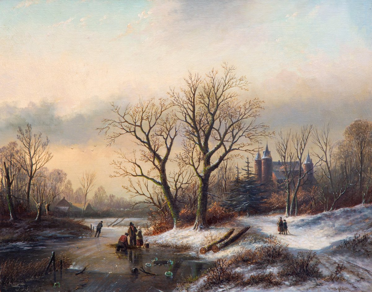 Goudriaan2's tweet photo. Winterlandschap met schaatsers en kasteel
(A Winter Scene with Skaters near a Castle)

Jan Jacob Spohler, 19e eeuw https://t.co/KhZezUZ4em