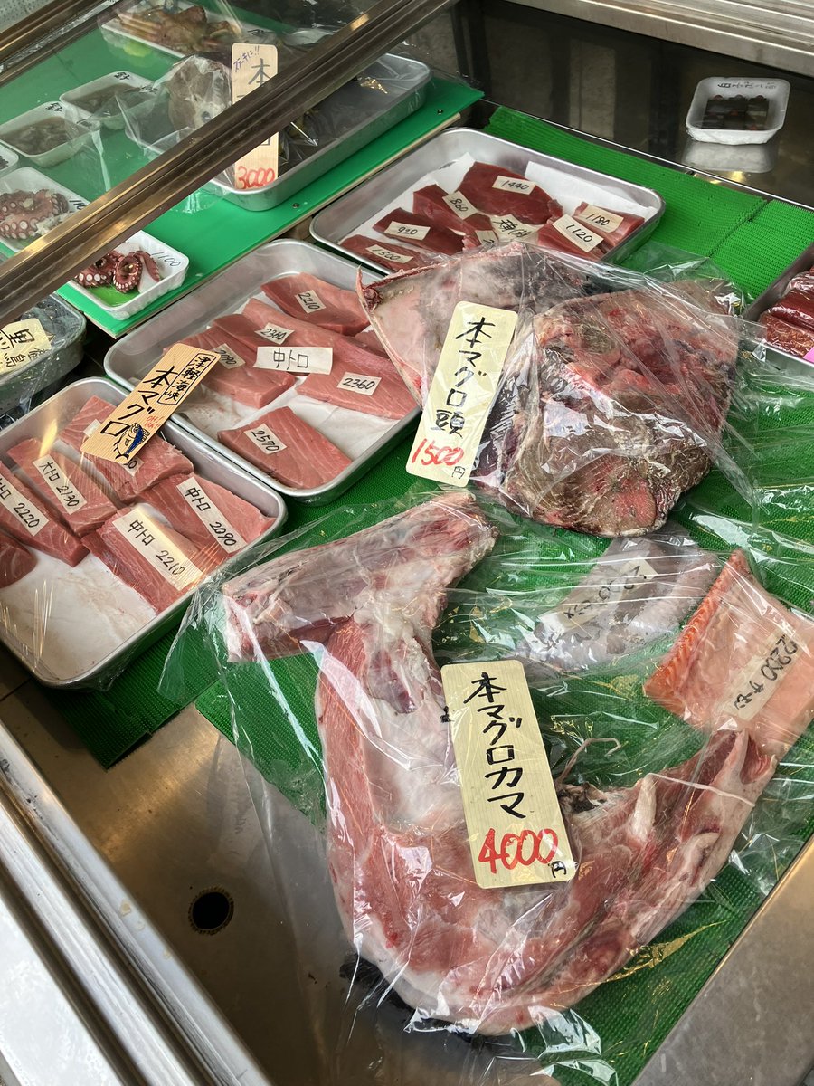 yasenaikamo777's tweet image. はーい♫津軽海峡冬景色　本マグロ祭り開催中ですよー！
赤身　中トロ　大トロ　希少部位を格安にて販売してます！

明日はマグロ丼もやってますよ！