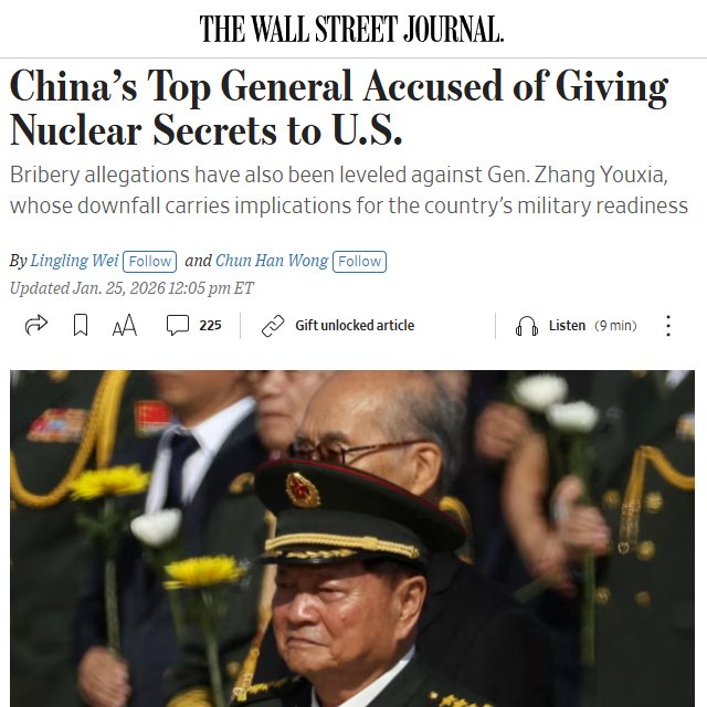 cl458's tweet image. 今天這篇WSJ的獨家很多人覺得不可信。

我的猜測是張又俠的角色有可能是扮演美中之間非正式的管道，相當於冷戰時期美蘇之間的 "back channel"。這通常是得到最高領導人許可的，目的是在正式管道行不通時避免雙方誤判形勢。這種角色有可能傳遞一些不能公開傳達的機密情報，但是目的並非賣國。