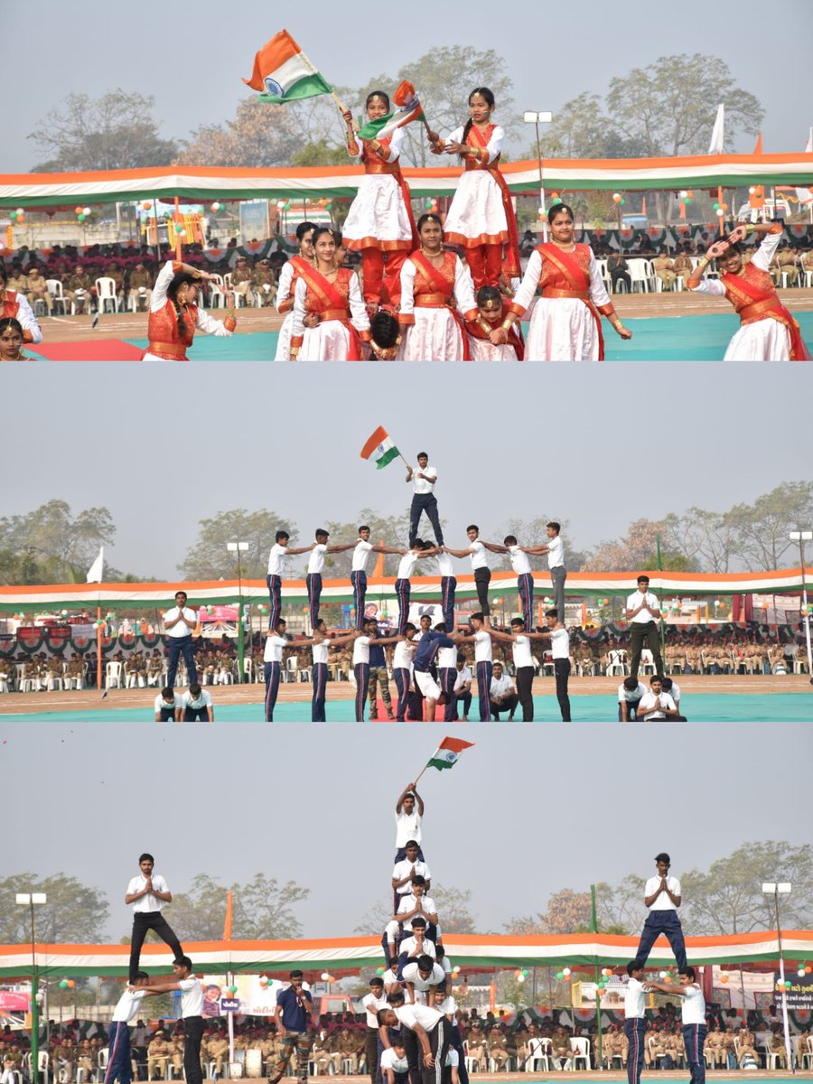 આજરોજ જબરેશ્વર ઇન્ટરનેશનલ સ્કૂલ, નગરા રોડ,ખંભાત ખાતે જિલ્લા કક્ષાના ૭૭મા પ્રજાસત્તાક પર્વની ગૌરવભેર ઉજવણી કરવામાં આવી. આ અવસરે આણંદ જિલ્લાના માન.પ્રભારી મંત્રીશ્રી સંજયસિંહ મહીડા સાહેબના વરદ હસ્તે ધ્વજવંદન કરવામાં આવ્યું. પ્રજાસત્તાક પર્વ આપણને બંધારણીય મૂલ્યો, લોકશાહી પરંપરાઓ