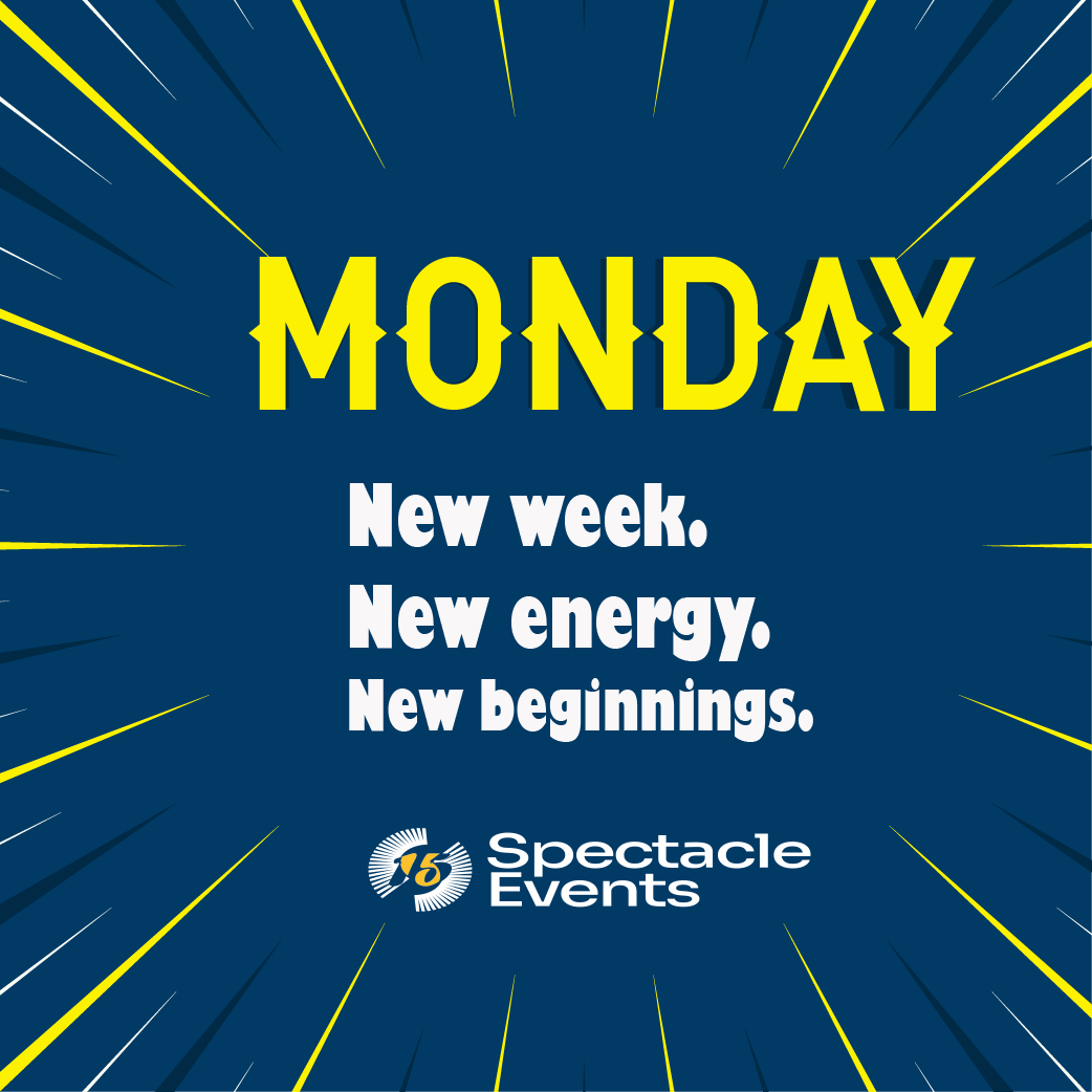 New week.
New energy.
New beginnings.
Focused. Ready. Moving forward.
#NewWeek #NewEnergy #NewBeginnings #spectacleevents #FreshStart