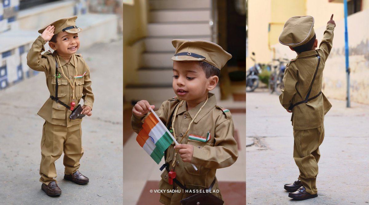 Vic_Sadhu's tweet photo. Hey Little Officer 🇮🇳🫡
Happy 77th Republic Day!! 
#RepublicDay #26january2026 #India #oppofindx9pro #hasselblad https://t.co/b0IFwv0UcY