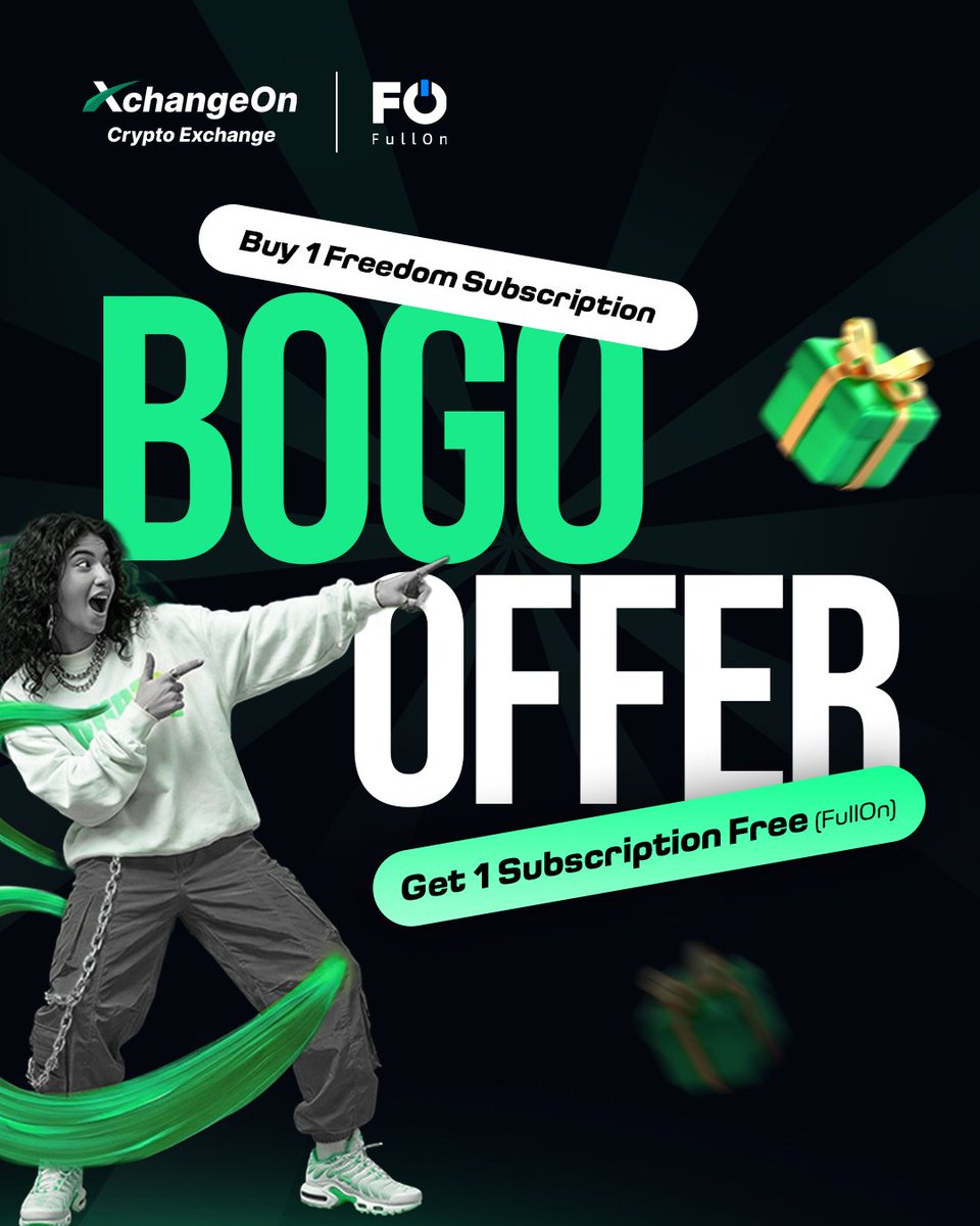 XchangeOnPromo's tweet photo. XchangeOn BOGO Offer. is here π
Buy 1 Freedom Subscription Get 1 Full-On Subscription FREE π
Multiple channels. Unlimited entertainment.
Double the fun, one smart move π₯
#XchangeOn #FullOn #XchangeOnCommunity #BOGOOffer https://t.co/2gORIVWbdC