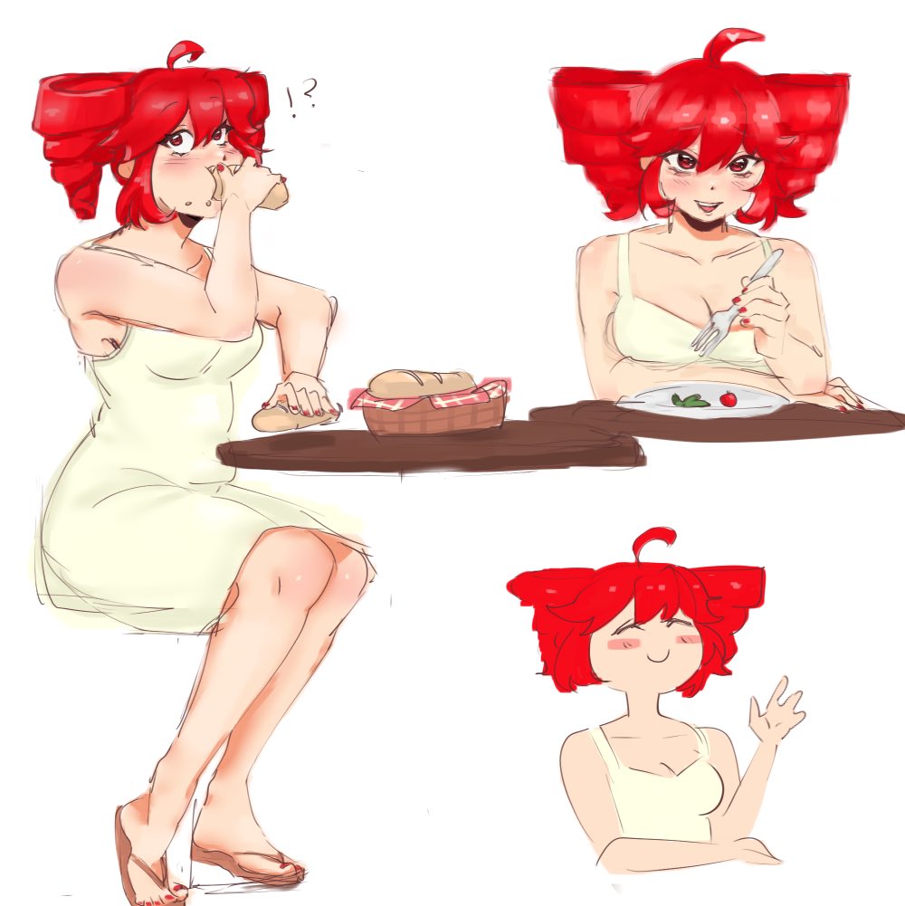 MagneticCatic's tweet photo. Pov u go on a first date w teto and she secretly eats all the fucking bread while ur gone 
#teto #Tetokasane #VOCALOID #art https://t.co/XkEAmhM6Xh