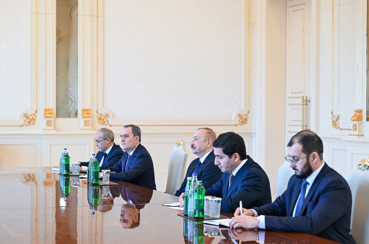 presidentaz's tweet image. President Ilham Aliyev received Minister of Foreign Affairs of the State of Israel Gideon Sa'ar.

president.az/en/articles/vi…