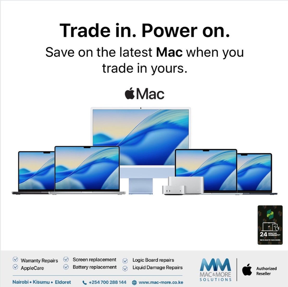 MacMoreSolution's tweet photo. Apple trade-in program offers a sustainable way to upgrade devices. Get value from your existing Apple device to get a discount on a new Mac at @MacMoreSolution 
https://t.co/ACW3enL5TC https://t.co/7t8OnqhRlM