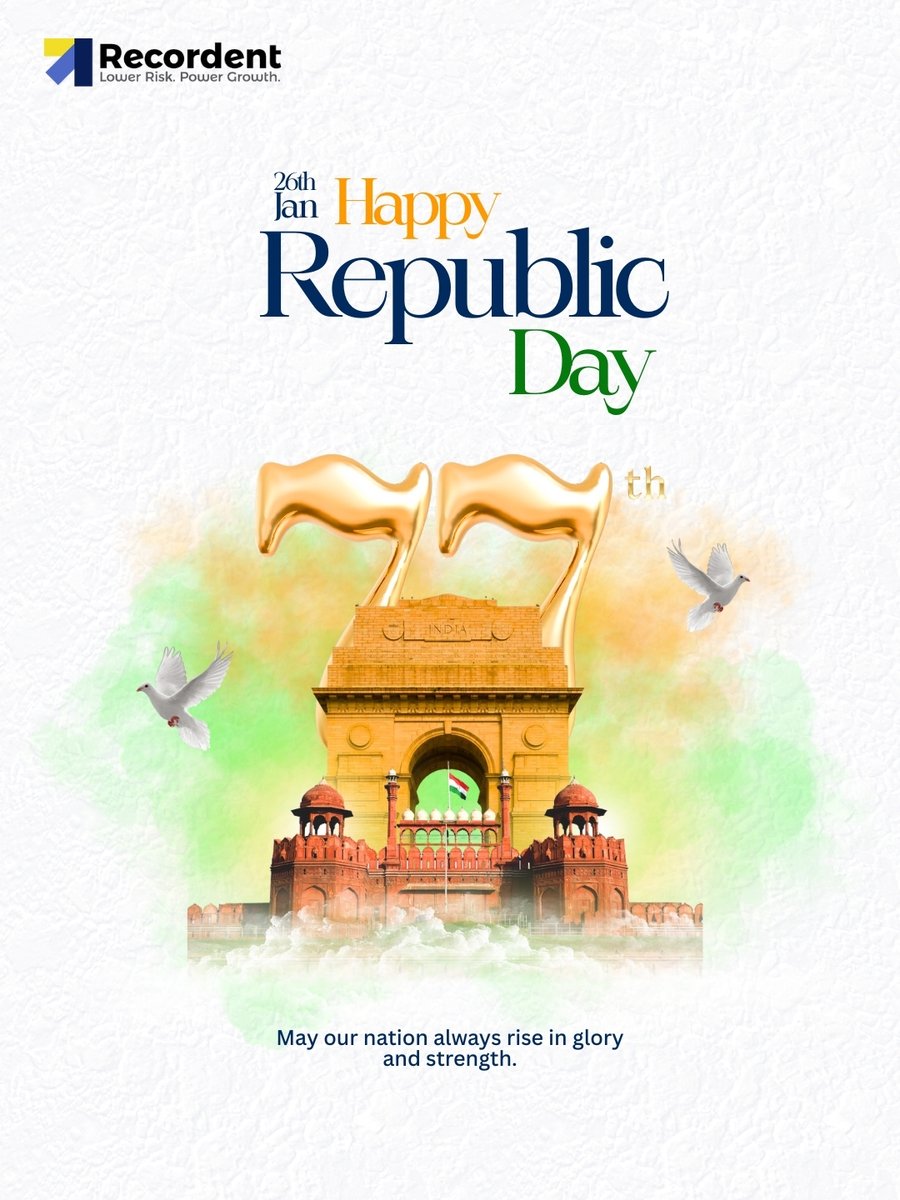 As we celebrate the spirit of India today, we are reminded of the values that build a great nation- integrity, unity, and progress. At Recordent, we are proud to contribute to this thriving ecosystem and empower businesses to grow stronger every day.

Happy Republic Day!