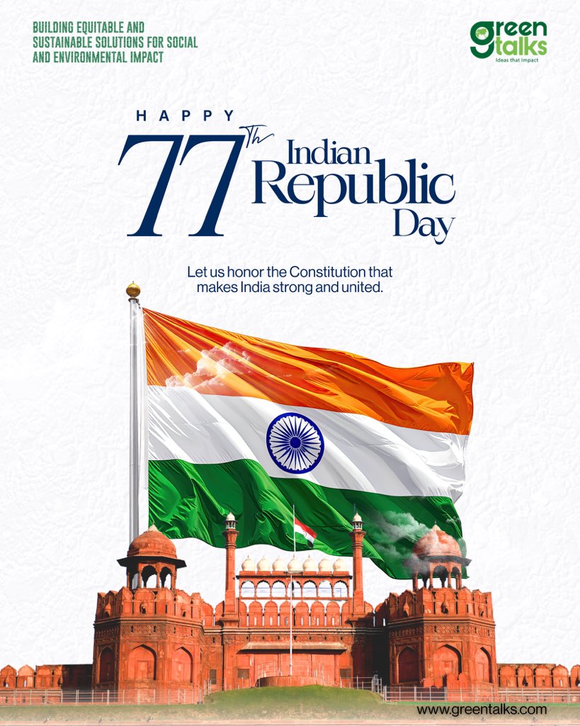 AdaniGreenTalks's tweet image. 77 years of the Indian Constitution

A reminder that true progress is inclusive, responsible, and sustainable.

At Green Talks, we turn these values into action, through ideas that impact.

#RepublicDay #GreenTalks #SustainableIndia