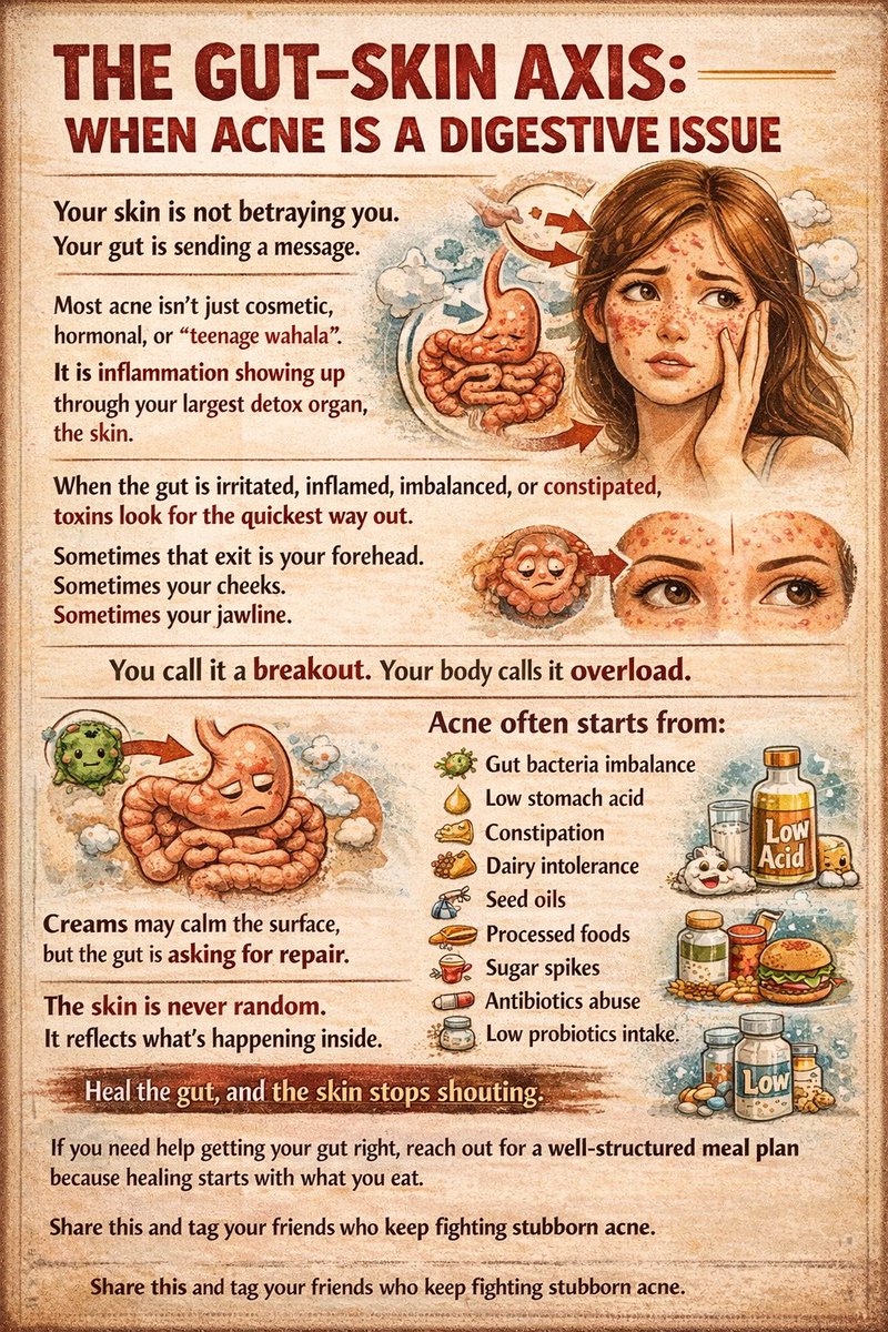 Your skin is a mirror of your gut health
#Probiotics
#DigestiveHealth
#AntiInflammatory
#FunctionalFoods
#FoodAsMedicine
#NutritionScience