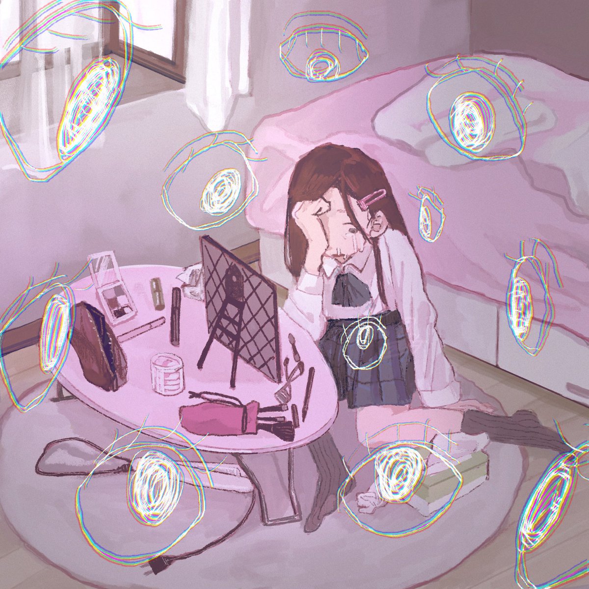 KAMISILLUST's tweet image. 醜形恐怖