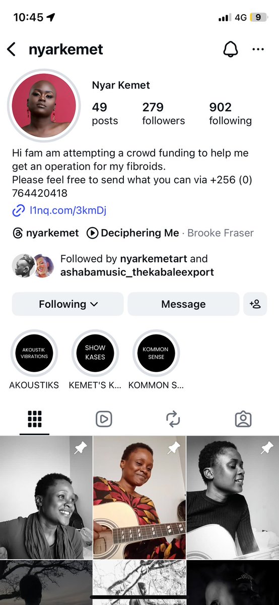 zako_lyn's tweet image. Hey guys. I don’t know if you know Nayr Kemet or her music but she’s been sending out an SOS since yesterday. If you can please help. 

0764420418- Apio Lillian and if you need more context, check IG stories.