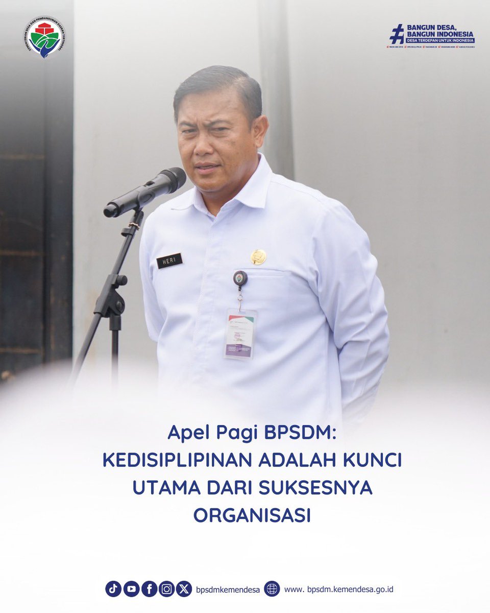 bpsdmkemendesa's tweet photo. Jakarta, 26 Januari 2026 — Badan Pengembangan Sumber Daya Manusia dan Pemberdayaan Masyarakat Desa dan Daerah Tertinggal (BPSDM) melaksanakan apel pagi. https://t.co/MPomWSSWzT