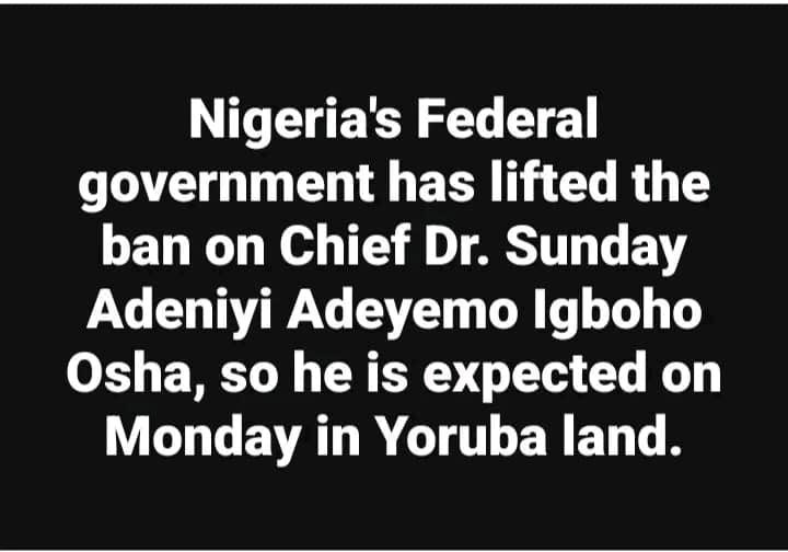 ActionOodua's tweet photo. Congratulations to Chief Sunday Adeyemo Igboho on his return to Yorubaland as a free citizen today. https://t.co/stLJH082yt