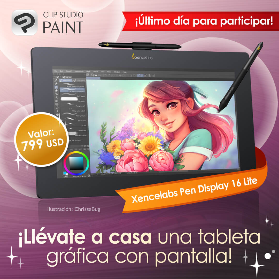 ¡Último día!
¡Gana un Xencelabs Pen Display 16 Lite en nuestro sorteo diario!
Premio proporcionado por <a href="/Xencelabs/">Xencelabs</a>.
¡Hoy sorteamos uno!

¡Solo síguenos, etiqueta a alguien a quien le interese el sorteo y repostea!

Solo hasta el 27/1 a las 8:00 GMT.
clipstudio.net/es/news/202601…