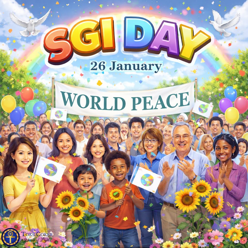 SGI Day (Soka Gakkai International). Founded in 1975, the SGI is a movement of empowered, socially engaged Buddhists, dedicated to a better world through empowering the individual and promoting peace, culture and education.

#ToksCoker #HandsOfLight #SGI #SGIDay #NamMyohoRengeKyo