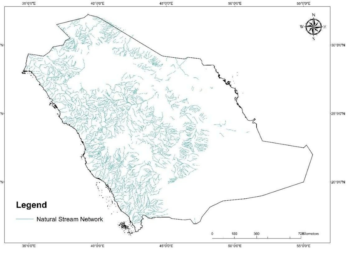 ALMISNID's tweet image. لغز الأودية المفقودة‼️
أين تذهب مياه الرمال‼️
‼️
يكشف المشهد الهيدرولوجي المرفق لخريطة #السعودية عن تباينٍ حاد ومثير للاهتمام في توزيع أنظمة تصريف السيول (الأودية)، وهو تباين يعكس بجلاء التاريخ الجيولوجي لكل منطقة:

أولاً: يتضح الانتشار الكثيف والمعقد لأنظمة التصريف في منطقة…