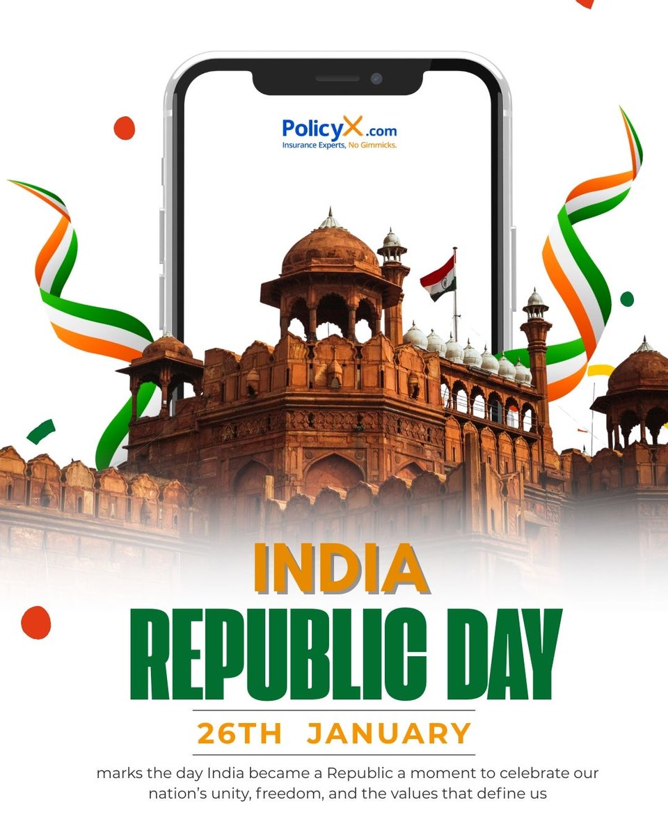 _PolicyX's tweet photo. This Republic Day, 
we celebrate more than a date.

We celebrate the values that guide us, fairness, responsibility, and trust.

A strong nation is built when people feel informed, protected, and respected in everyday life.

Wishing everyone a proud and meaningful 26th January 🇮🇳
PolicyX

#RepublicDay #26thJanuary #IndianConstitution #OurRepublic #India #Democracy #CivicValues #ProudIndian