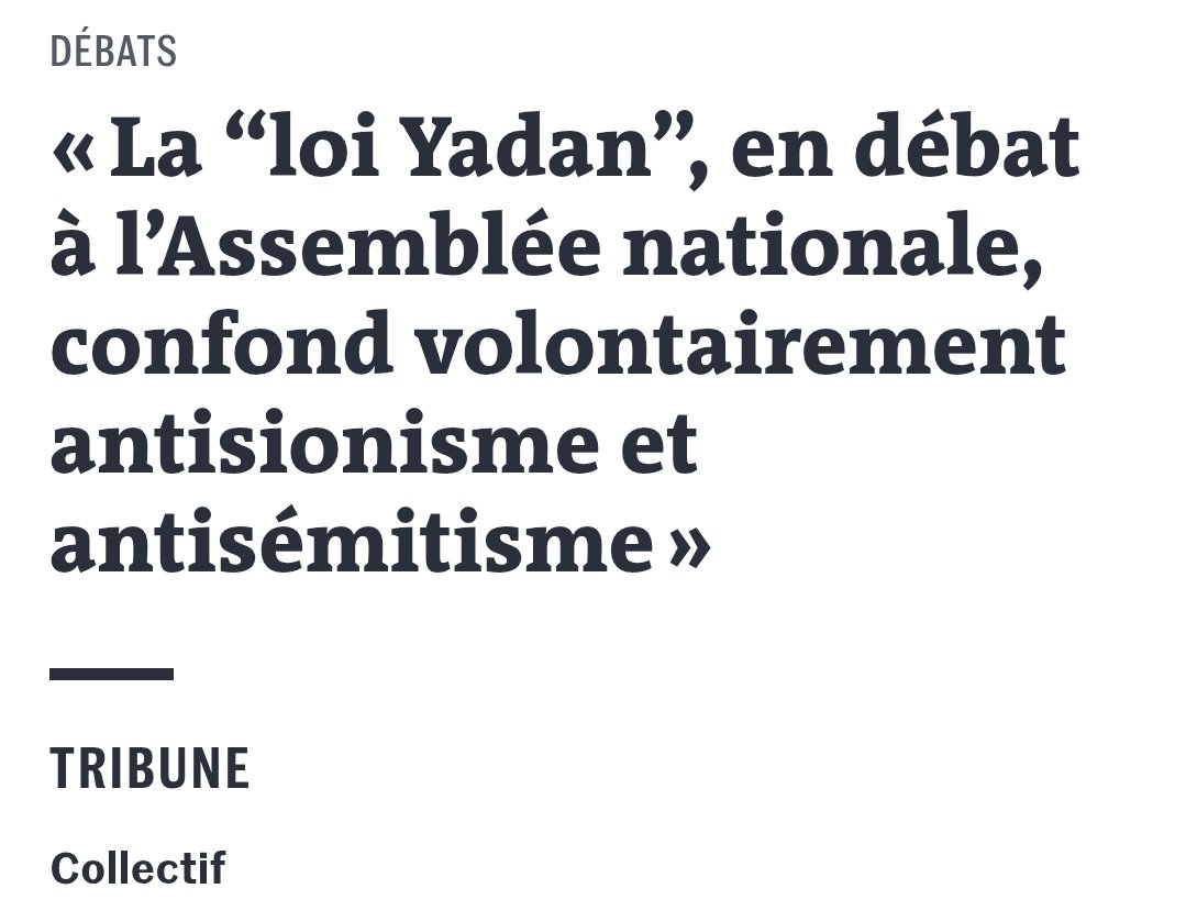 La loi Yadan, un contresens historique et juridique

Notre tribune publiée dans <a href="/lemondefr/">Le Monde</a> 

« Nous demandons aux parlementaires de rejeter ce texte qui, en introduisant des critères flous et extensifs, risque de créer une insécurité juridique notable »

lemonde.fr/idees/article/…