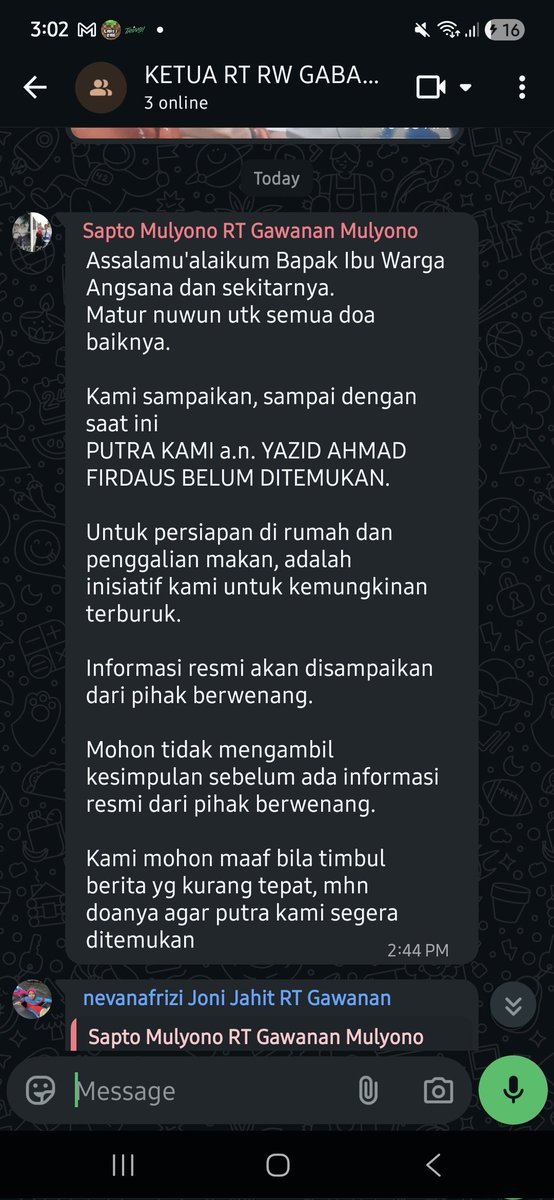 Saya 1 grup dengan ayah Yazid (pendaki yang hilang di Mongkrang)

Ayah beliau ketua RW di Desa Gawanan