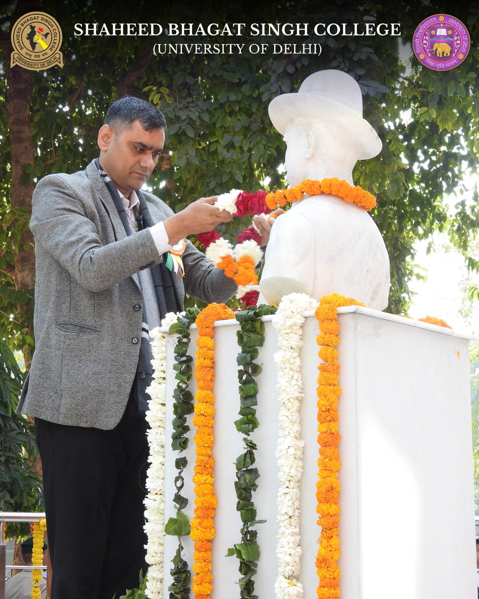 sbscduofficial's tweet photo. Shaheed Bhagat Singh College (University of Delhi) celebrated the #77thRepublicDay of India on 26 January 2026 in the college premises. The programme commenced at 11:00 a.m. and included a Group Song, Variation Guard by NCC Cadets, a Skit, and Flag Unfurling. https://t.co/Fcp3Mw6d9R