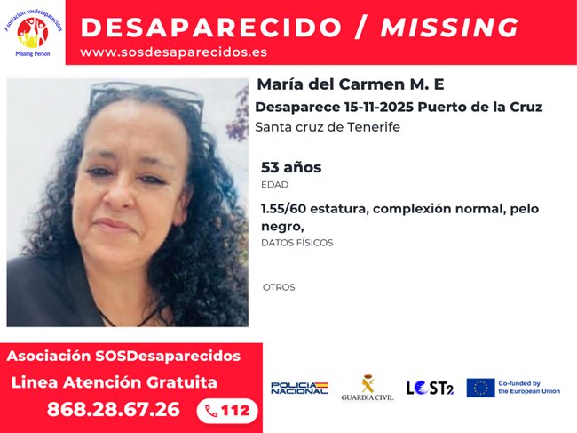 📷 Activamos la Red de cajeros automáticos de Euronet ATMs Cajeros España, para difundir la alerta de María del Carmen, desaparecido en #PuertodelaCruz 
 #EuronetATMsEU Euronet ATMs Cajeros España