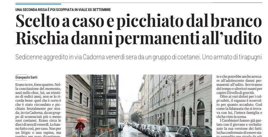 "Scelto a caso" da "giovani stranieri" per essere pestato a sangue.
Io davvero non ho più parole. E da questa roba qua, a quanto pare, non c'è salvezza.